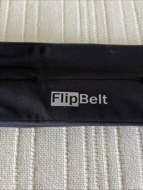 FlipBelt Performance Running Belt store keys, phone  during workout- black, LG.